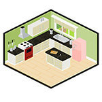 Isometric Rooms - Barclays - Kitchen