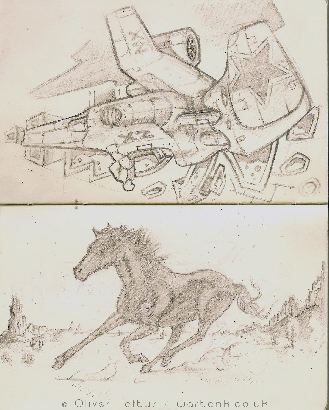 Spaceship and horse